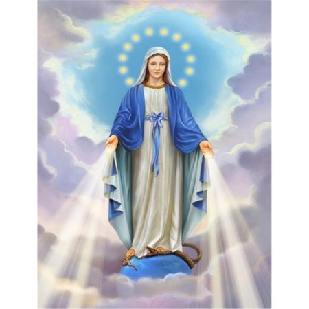 PATIOPLUS Religious Blessed Virgin Mother Mary Flag Canvas House Size PA2557888